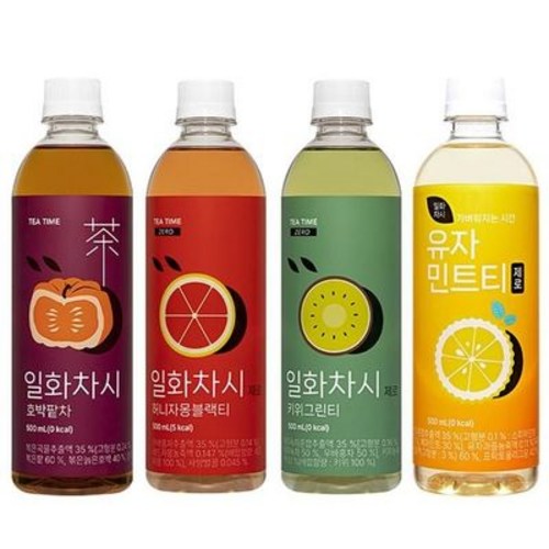 일화차시 호박팥차5개+허니자몽블랙티5개+키위그린티5개+유자민트티5개 500ml 20개
