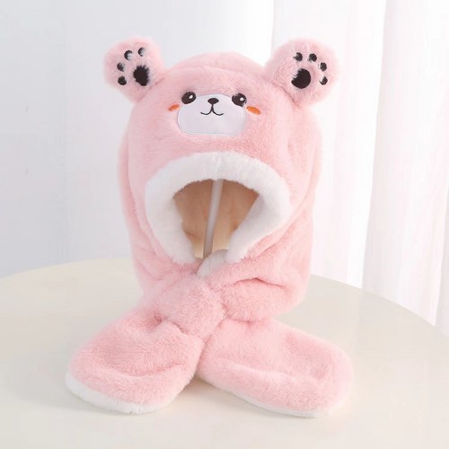 온트리니 아동용 곰돌이 목도리 털모자