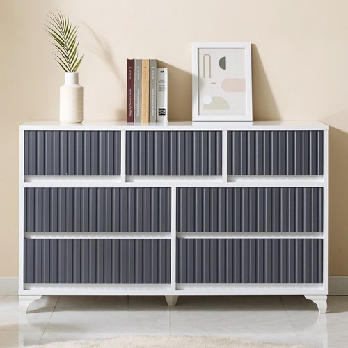 가온리빙 와이드템바2 3단 와이드 템바보드 서랍장 1200, 화이트그레이