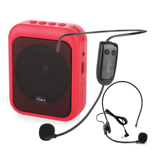 에이포트 gram폰 무선 마이크 기가폰 세트, WHM7RL 유무선 레드