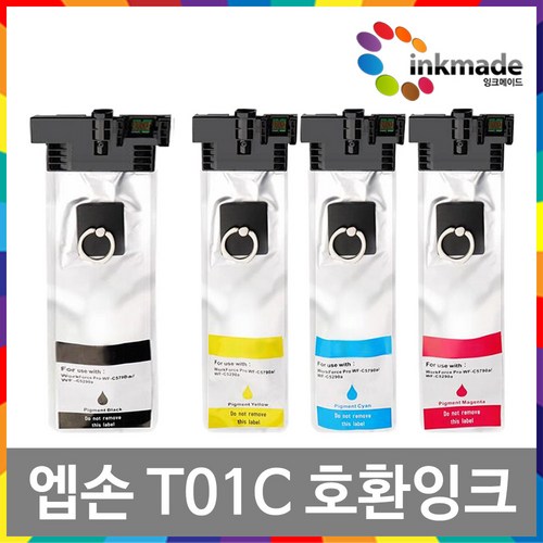 엡손 T01C 호환잉크 WF-C579R T01C100 T01C200 T01C300 T01C400, 1. T01C 검정 호환잉크, 1개
