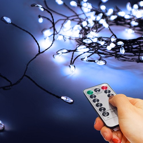 아리조명 LED 미리내 와이어 지네 전구 크리스마스 줄 조명 USB형 녹색선, 1개, 백색