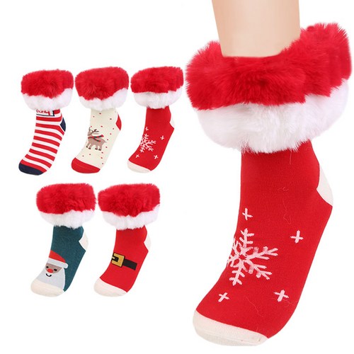 케이에스몰 크리스마스 아동 털수면양말+선물케이스 세트