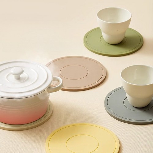 모던 실리콘 냄비받침 컵받침 매트 2p 1세트, 2개, 다크그레이