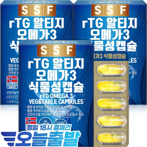 순수식품 rTG 오메가3 1000mg, 60정, 3개