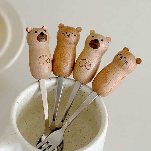 코토니 우드 베어 스푼포크, 곰돌이(스푼,포크), 1세트