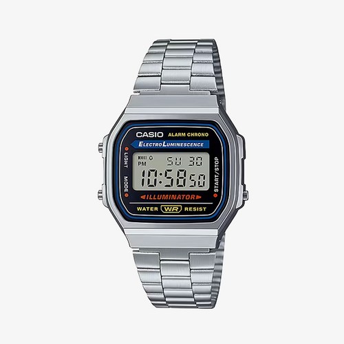 카시오 A168WA-1W 2A 정품 남자여자공용 사각커플 메탈 빈티지아날로그 레트로패션 학생 전자 손목 시계