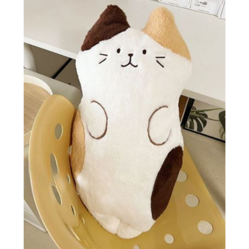 리에데코 삼냥이 푹신한 고양이 바디필로우 70cm 애착 소품 쿠션 베개 인형, 삼색냥