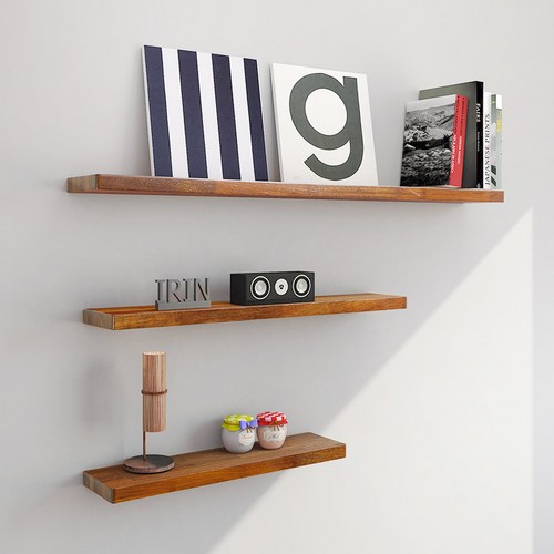 아이린 멀바우원목 인테리어 벽걸이 무지주벽선반