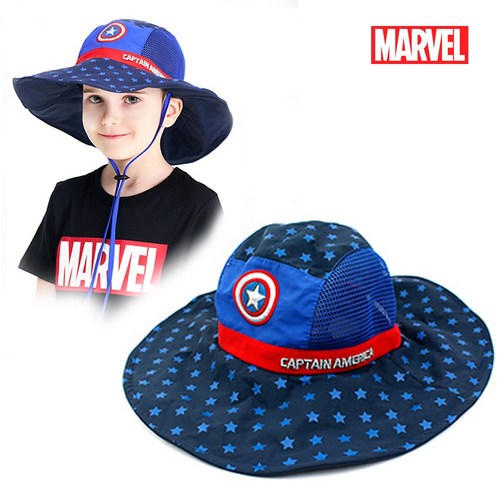 아동 초등 유치원 남아 어린이 여름 자외선차단 등산 사파리 소풍 캡틴아메리카 챙 벙거지 모자 캠핑햇