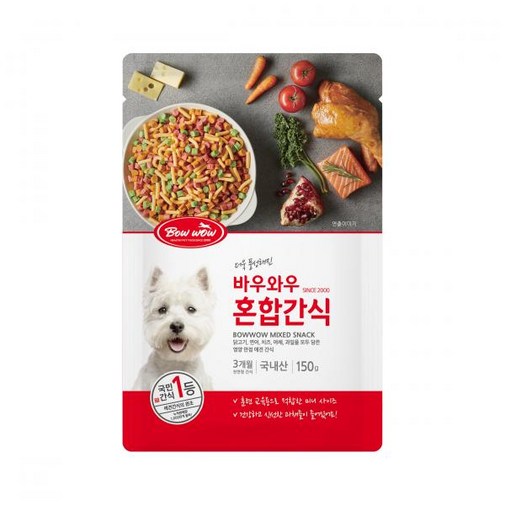 바우와우 혼합간식 4종 혼합, 150g, 2개