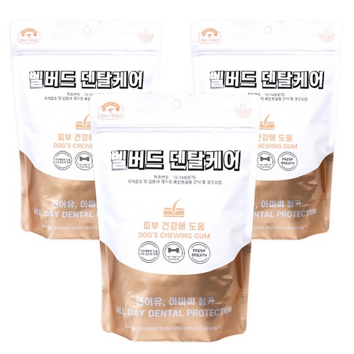 벨버드 푸드 덴탈케어 강아지 간식, 피부건강, 100g, 3개