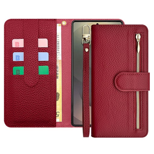 아이엔픽 케일린 천연소가죽 지갑 스트랩 다이어리 휴대폰 케이스