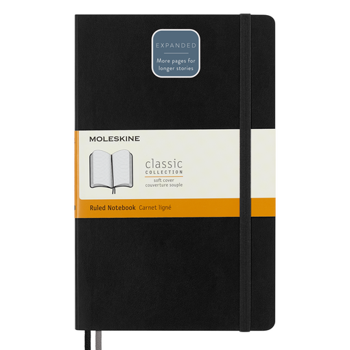 몰스킨 클래식노트 익스팬디드 룰드 라지, 블랙, 1개