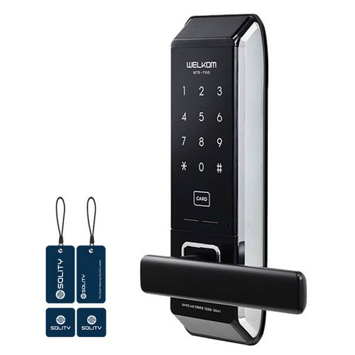 솔리티 스마트 미니손잡이 있음 디지털도어락 WTS700  카드키