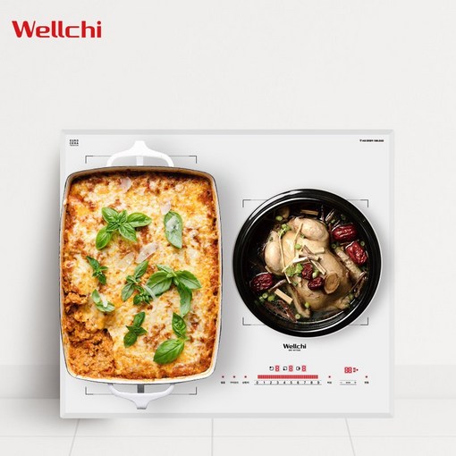 웰치 3구 빌트인 인덕션 화이트 전기레인지 매립형 탁상용 가정용 식탁 원룸 빌라 신축 WEIW7700 i