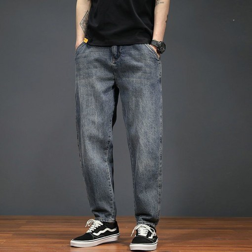 녕동 남성 배기 청바지 빅사이즈 데일리 워싱 봄가을 와이드 캐주얼 통바지