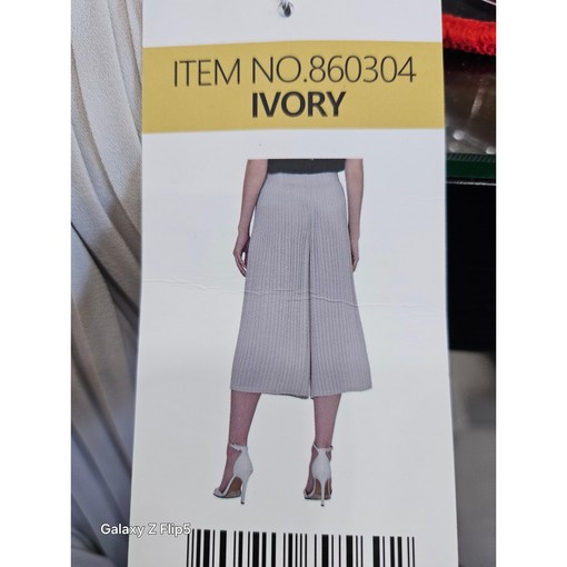 요이츠 여성 더블 플리츠 와이드 바지 코스트코.아이보리 ML