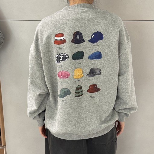 국내정식매장 캉골 티셔츠 Kangol 레거시 그래픽 스웨트셔츠 1806 멜란지그레이