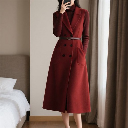 AOKADA 여성 봄 가을 슬림핏 모직 민소매 베스트 결혼식 정장 원피스