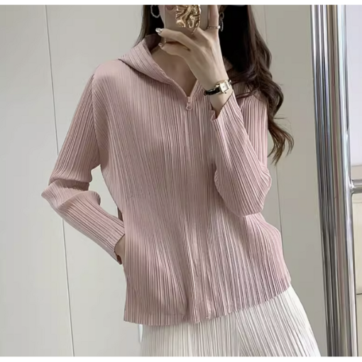 JoYouth 일본원단 플리츠 주름 후드집업 가디건 에어컨 바람막이 가디건 6컬러