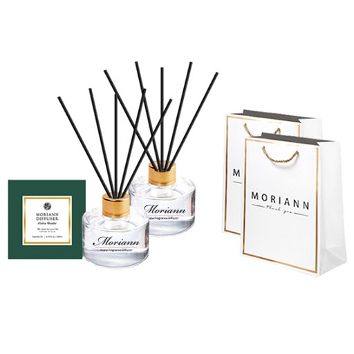 모리앤 골드라벨 디퓨저 120ml x 2p + 블랙 섬유리드 10p + 쇼핑백 2p