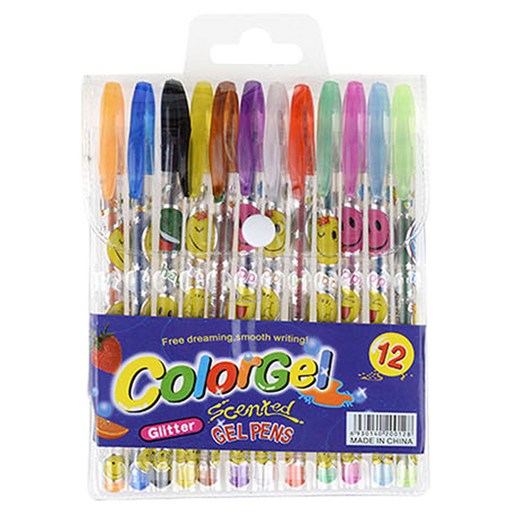 블루마토 반짝이 Happy 컬러 젤펜 12p 1.0mm