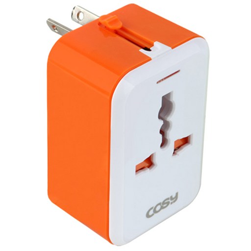 코시 팝블럭 USB 2포트 여행용 아답터 TA3024U 오렌지