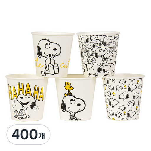 릴팡 피너츠 스마일 스누피 홈파티 종이컵 184ml 랜덤발송