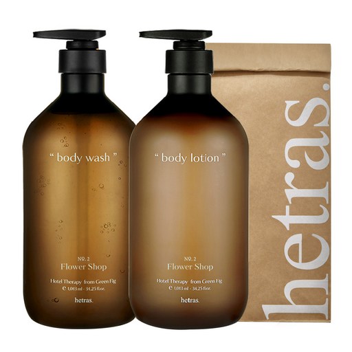헤트라스 호텔 테라피 대용량 바디워시 1013ml + 바디로션 1013ml 선물세트 플라워샵