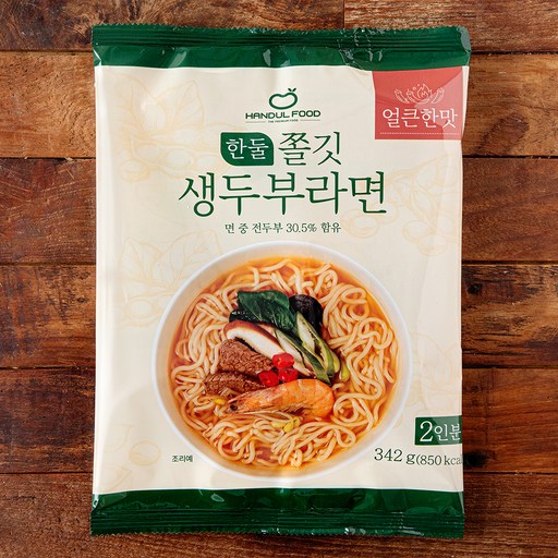 한둘푸드 쫄깃 생두부 라면 얼큰한맛 2인분