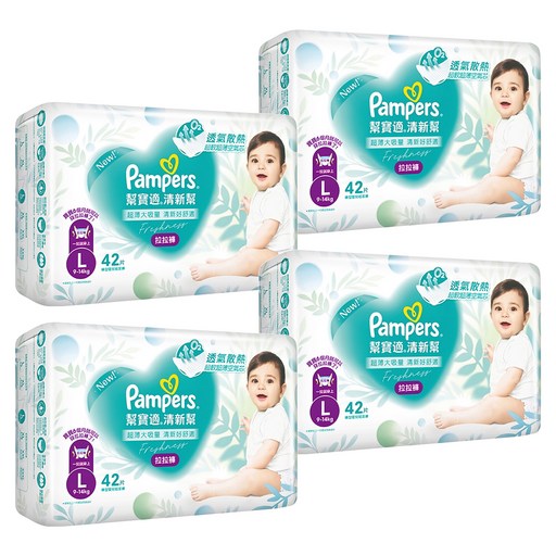 Pampers 幫寶適 原廠公司貨 清新幫拉拉褲/尿布 9~14kg, L, 168片