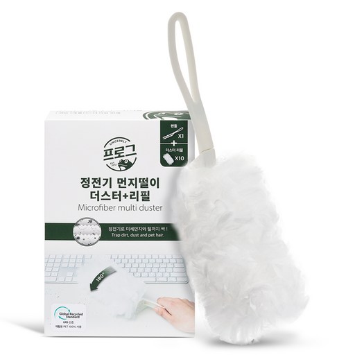 프로그 정전기 먼지떨이 더스터 리필 10p + 핸들 세트