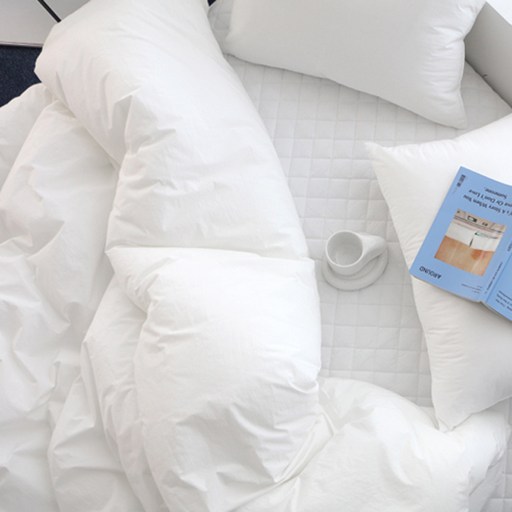 베이직톤 고밀도80수 호텔 이불커버 SSQLLK, 퓨어화이트