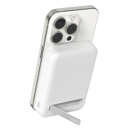 벨킨 BoostCharge 프로 Qi2 15W 마그네틱 무선 충전 스탠드 보조배터리 10000mAh, BPD008btWH, 화이트