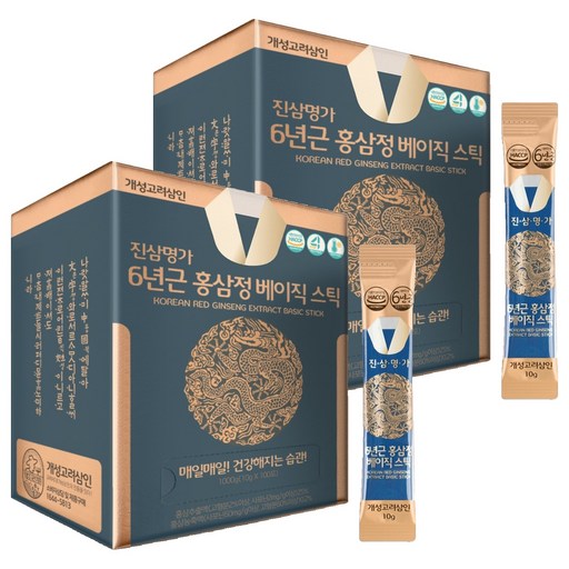 개성고려삼인 진삼명가 6년근 홍삼정 베이직 홍삼 스틱 100p