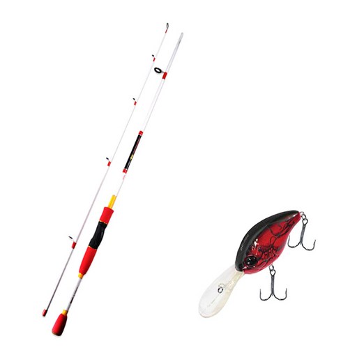 아피스 배스게임 XT 루어 낚싯대 화이트 + 다미끼 디씨-300 하드 베이트 루어 55mm 307D RED CRAW