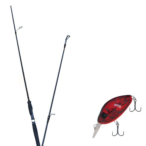 원다 하나린 루어 낚싯대 602ML + 다미끼 디씨-200 하드 베이트 루어 55mm 307D RED CRAW