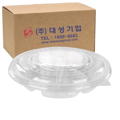 쿡앤락 원형 샐러드 찬용기 5칸 투명 세트