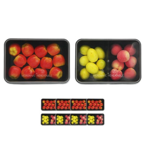PP 내열 도시락 용기 블랙 한칸 5p + 두칸 5p