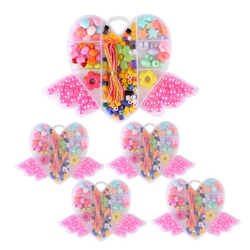 블루마토 날개 하트 비즈16 + 9칸 플라스틱 케이스 175 x 120 mm