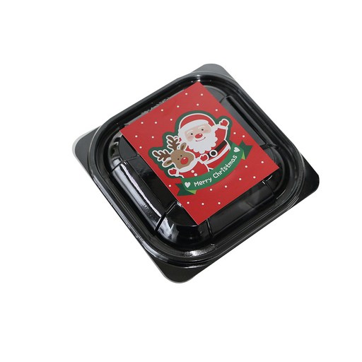 일회용기 미니 반찬용기 블랙 + 뚜껑 + x mas 캔디홀더 산타 세트