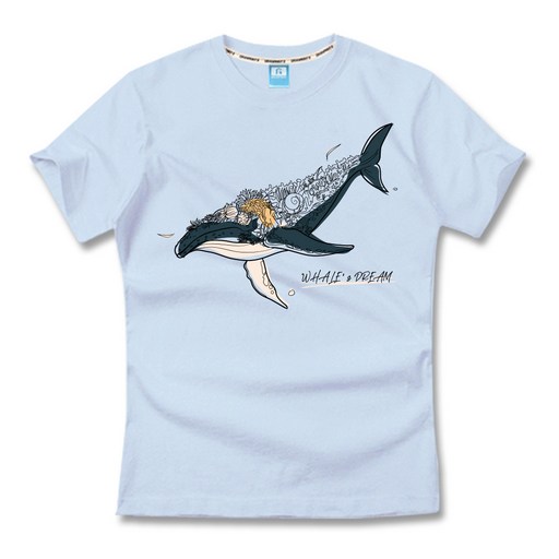 그랜피니 남녀공용 프리미엄 유니크 고래 반팔 티셔츠 GFBT314