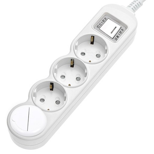 에코파워탭 LED 메인 과부하차단 멀티탭 전선형 4구 EPM-L304A + 안전커버 랜덤발송