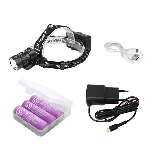 헤드랜턴 XHP90 COB + USB 충전선 + 배터리 3p + 5핀 충전기