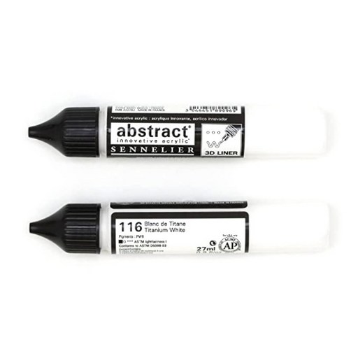 시넬리에 애브스트랙트 아크릭 3D 라이너 물감 116 Titanium White 2p