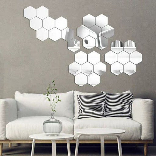 해밀 감성 인테리어 스티커 거울 아크릴 미러 70 x 80 x 40 mm 5p