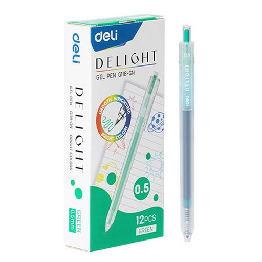 델리 델라이트 퀵드라이 노크식 젤잉크펜 0.5mm EQ118