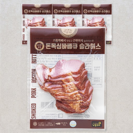 노랑오리 참나무 훈연 돈목심바베큐 슬라이스