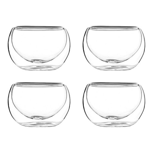 키친초이스 미세스홈 내열유리 이중 다도 찻잔 80ml